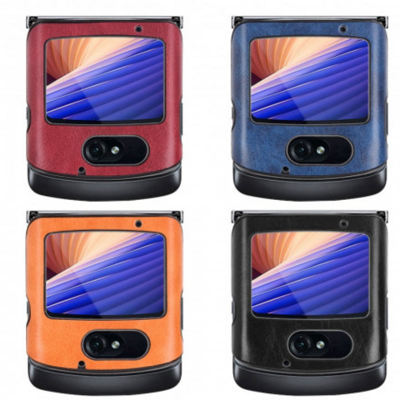 Capa Para Motorola Razr 5G Costura De Couro Falso