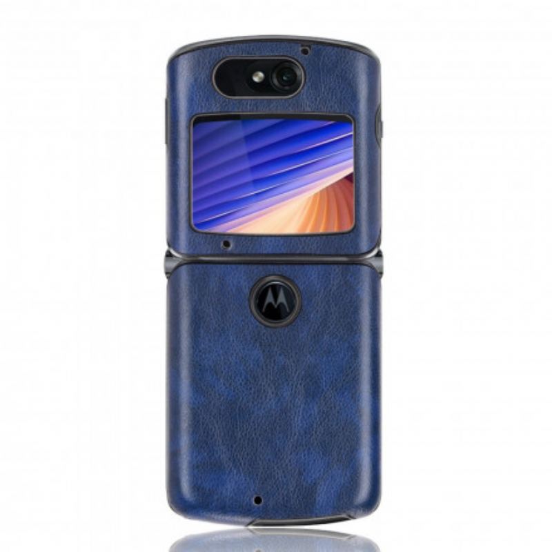 Capa Para Motorola Razr 5G Couro Sintético De Lichia