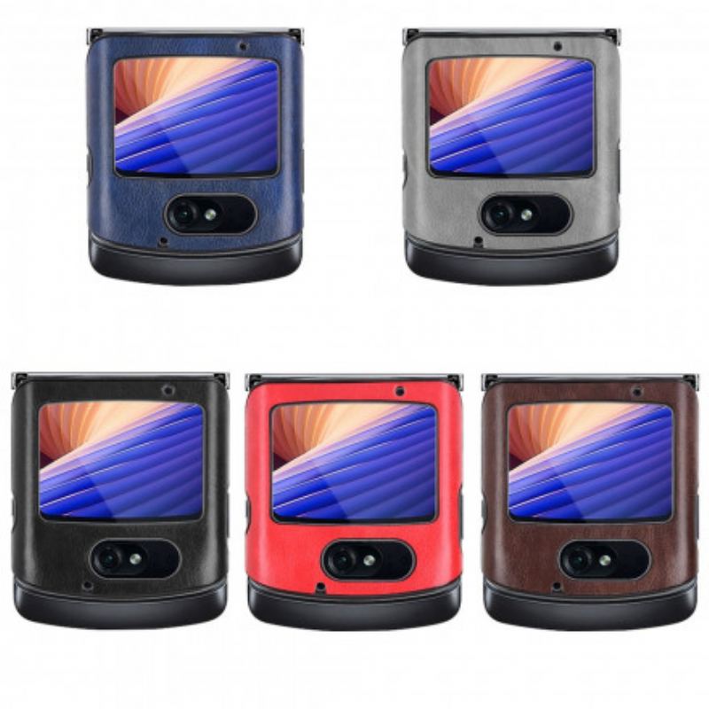 Capa Para Motorola Razr 5G Couro Sintético De Lichia