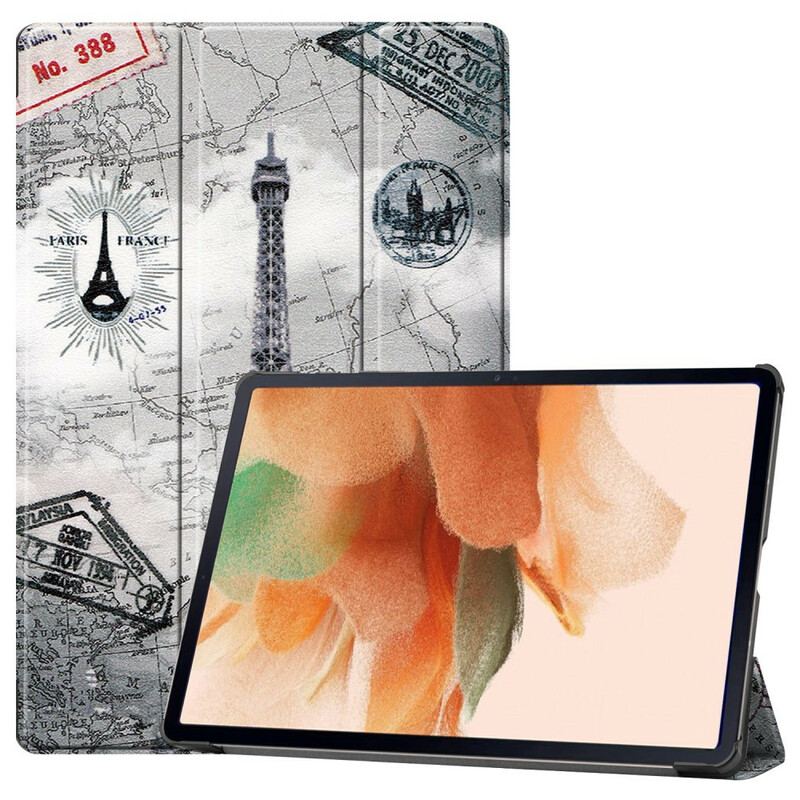 Capa De Celular Para Samsung Galaxy Tab S7 FE Suporte Para Caneta Torre Eiffel