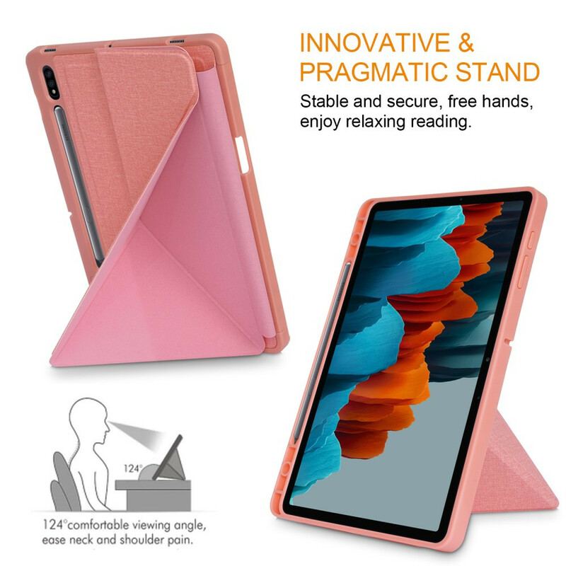 Capa De Celular Para Samsung Galaxy Tab S7 FE Textura De Tecido De Origami