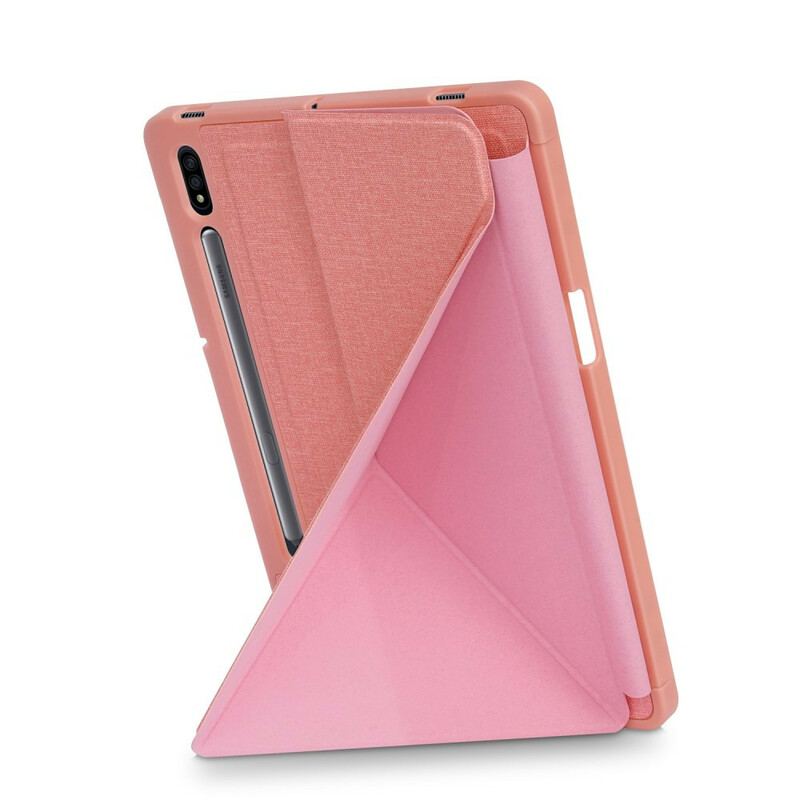 Capa De Celular Para Samsung Galaxy Tab S7 FE Textura De Tecido De Origami