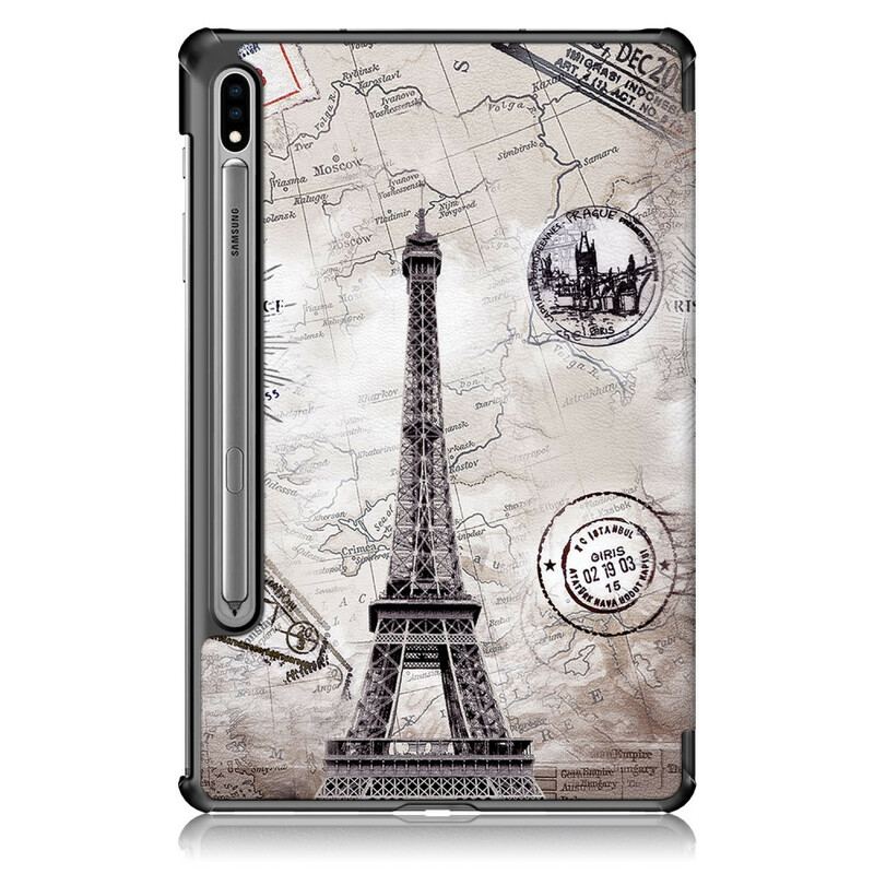 Capa De Celular Para Samsung Galaxy Tab S7 FE Torre Eiffel Reforçada