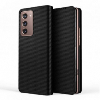 Capa De Celular Para Samsung Galaxy Z Fold 2 Flip Couro Genuíno Preto