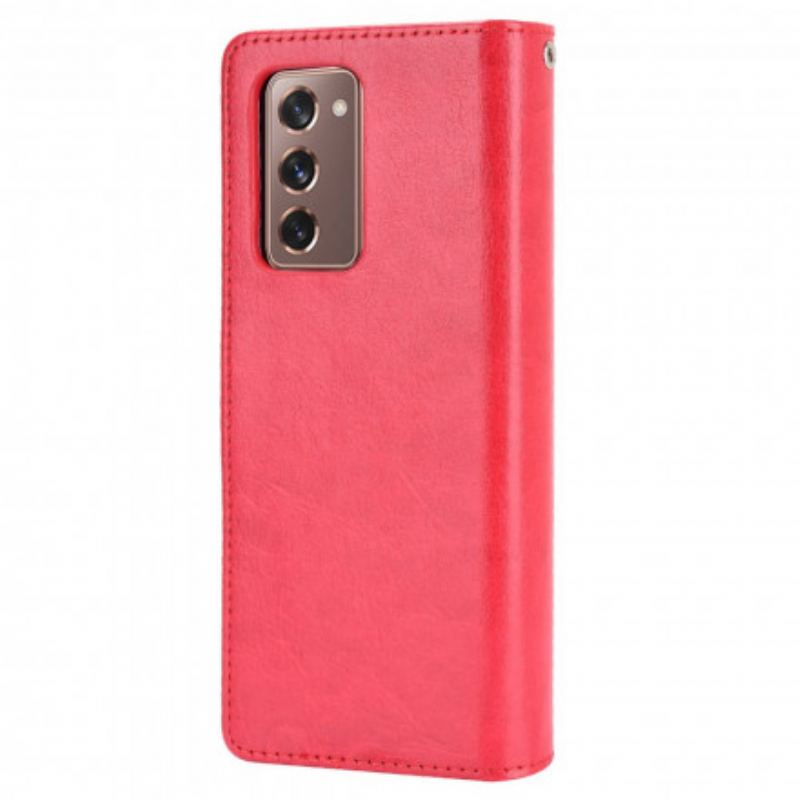 Capa De Couro Para Samsung Galaxy Z Fold 2 Couro Falso Chamativo