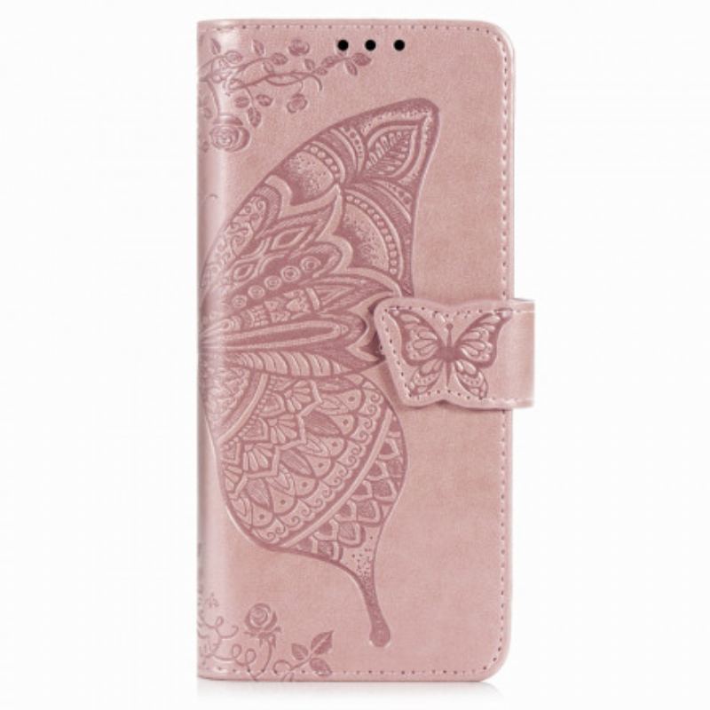 Capa Flip Para Samsung Galaxy Z Fold 2 Design De Borboleta Com Cordão