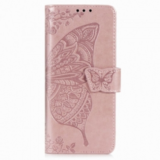 Capa Flip Para Samsung Galaxy Z Fold 2 Design De Borboleta Com Cordão