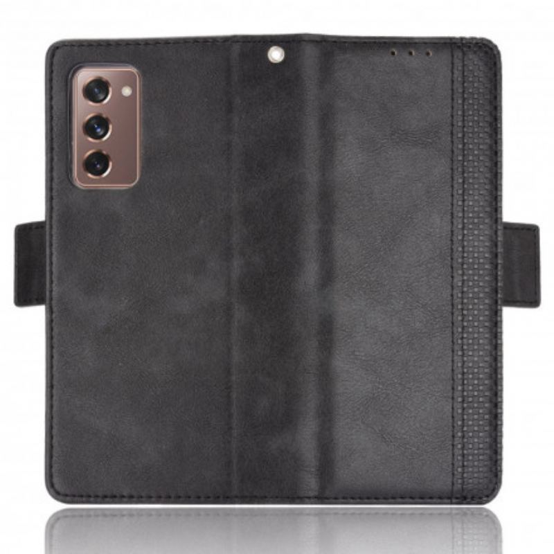 Capa Flip Para Samsung Galaxy Z Fold 2 Efeito Couro Estilizado