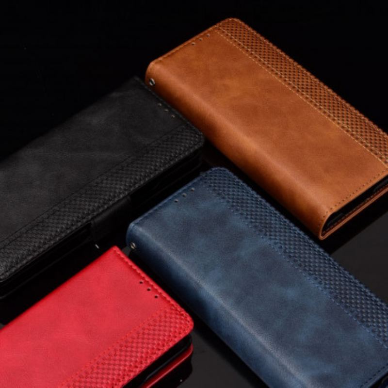 Capa Flip Para Samsung Galaxy Z Fold 2 Efeito Couro Estilizado