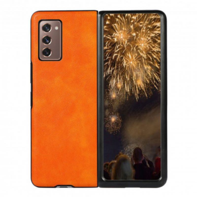 Capa Para Samsung Galaxy Z Fold 2 Cor De Couro Falso