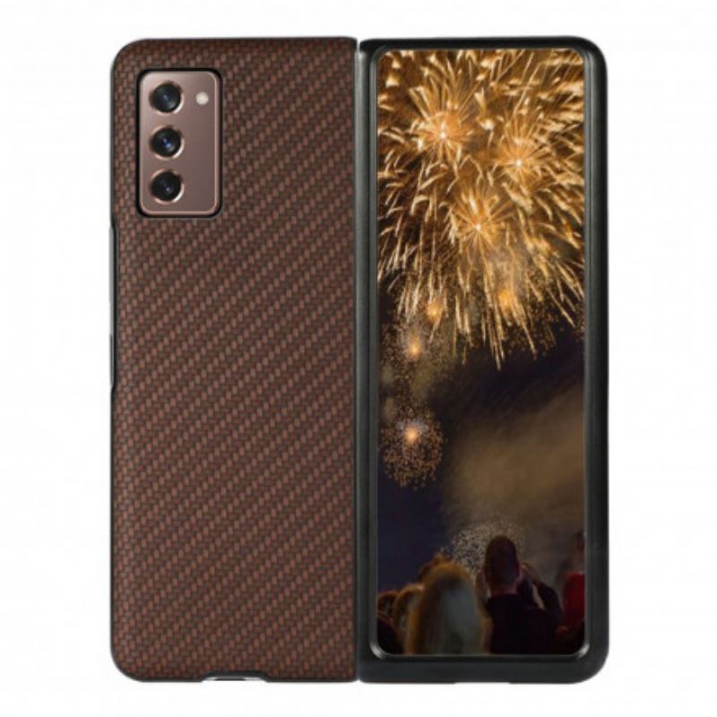 Capa Para Samsung Galaxy Z Fold 2 Cor De Fibra De Carbono