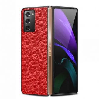 Capa Para Samsung Galaxy Z Fold 2 Couro Genuíno Texturizado