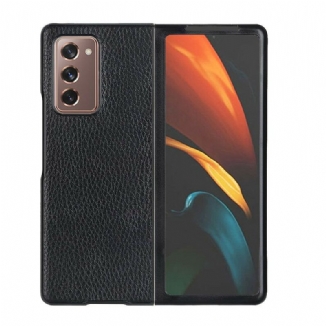 Capa Para Samsung Galaxy Z Fold 2 Couro Lichia Texturizado Genuíno