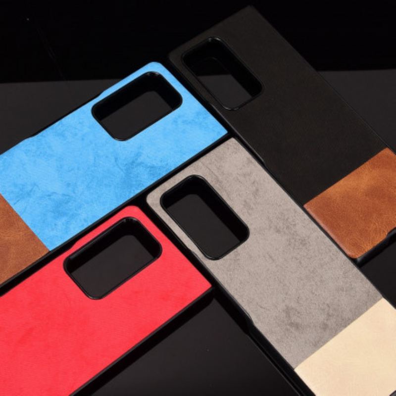 Capa Para Samsung Galaxy Z Fold 2 Couro Sintético De Dois Tons