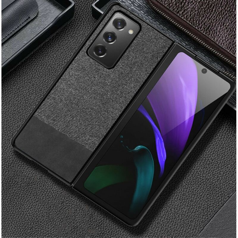 Capa Para Samsung Galaxy Z Fold 2 Couro Sintético E Tecido