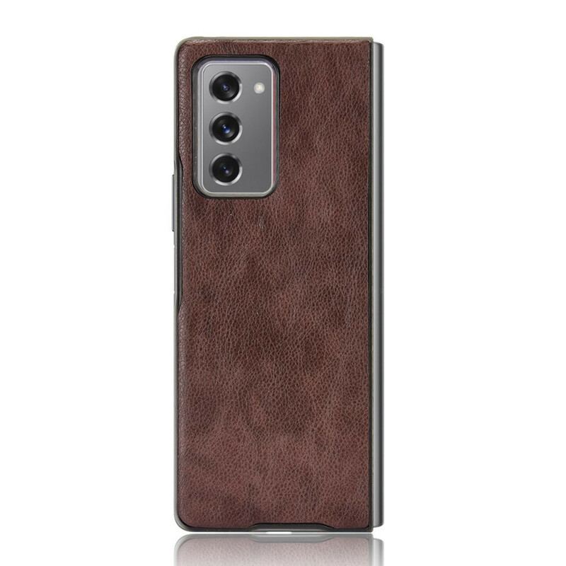 Capa Para Samsung Galaxy Z Fold 2 Couro Sintético De Lichia