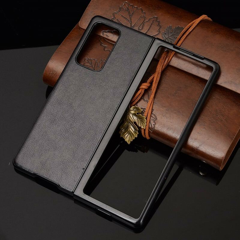 Capa Para Samsung Galaxy Z Fold 2 Couro Sintético De Lichia