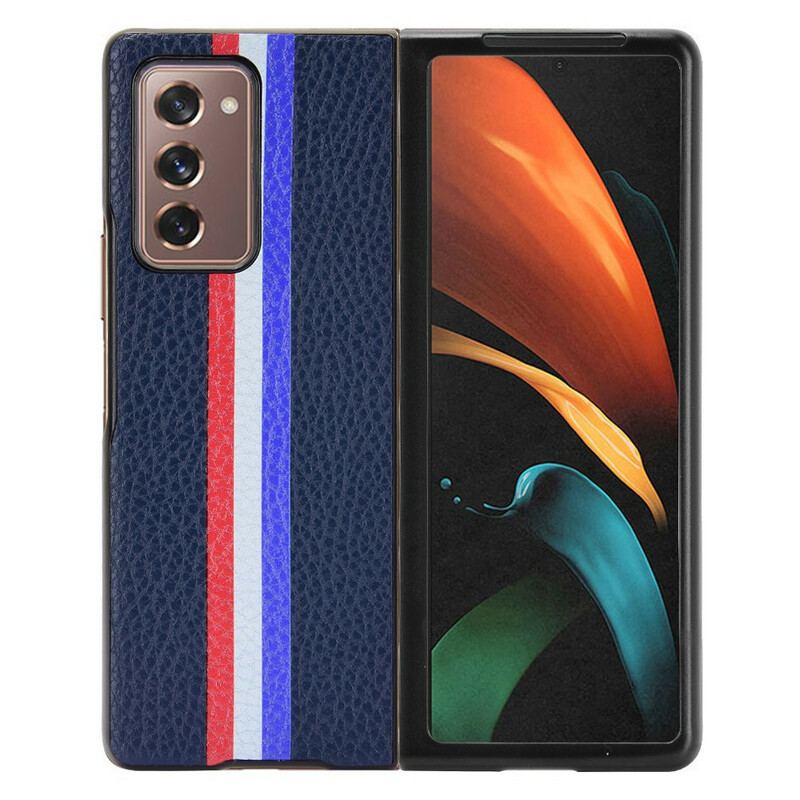 Capa Para Samsung Galaxy Z Fold 2 Couro Sintético Litchi Tricolor