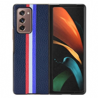 Capa Para Samsung Galaxy Z Fold 2 Couro Sintético Litchi Tricolor