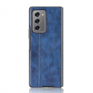 Capa Para Samsung Galaxy Z Fold 2 Efeito Couro Couture