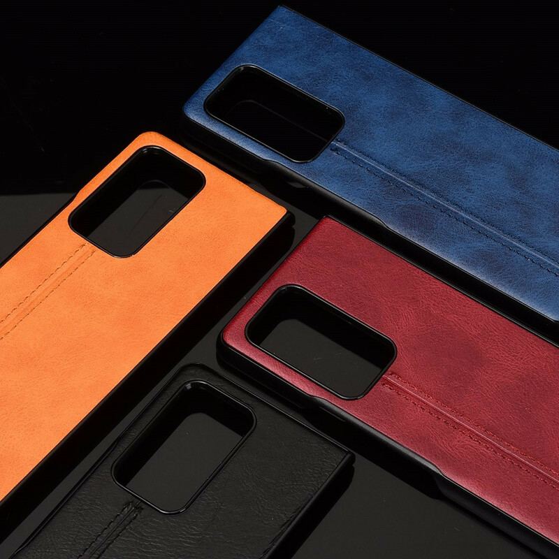 Capa Para Samsung Galaxy Z Fold 2 Efeito Couro Couture