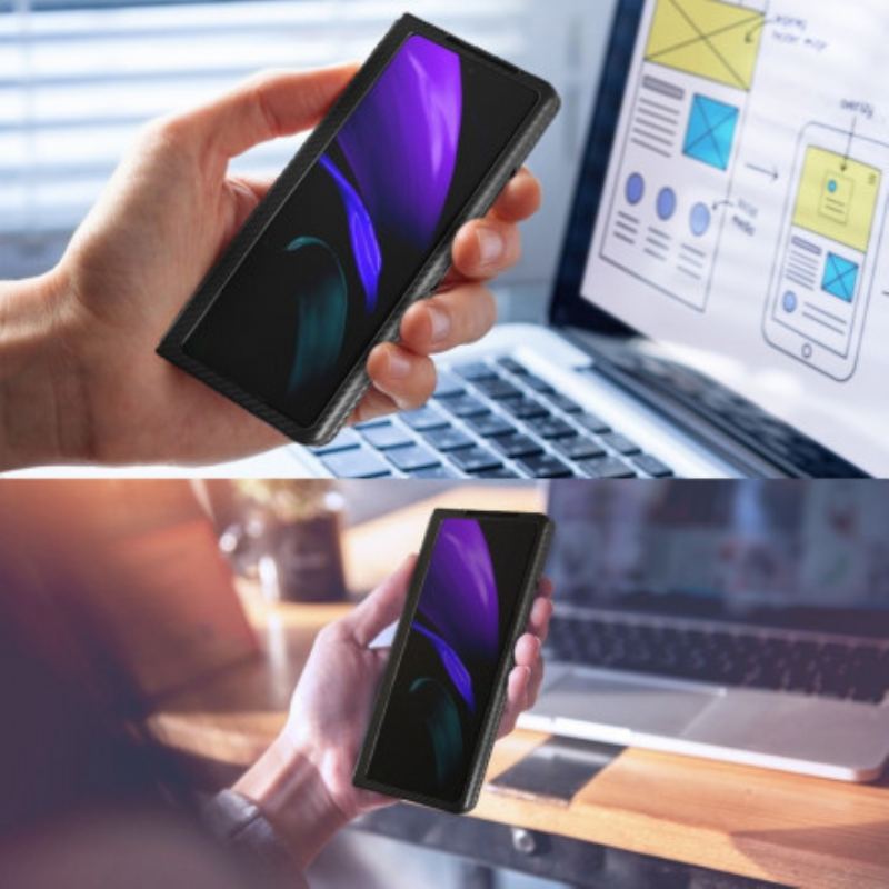 Capa Para Samsung Galaxy Z Fold 2 Texturizado Com Suporte Mãos-livres