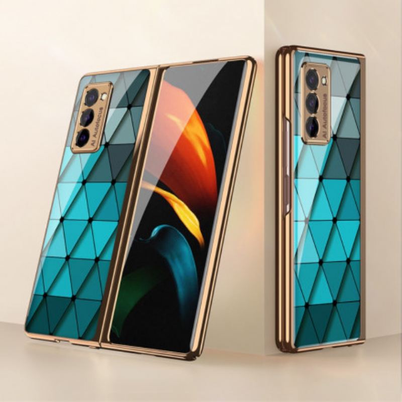 Capa Para Samsung Galaxy Z Fold 2 Triângulos De Vidro Temperado Gkk