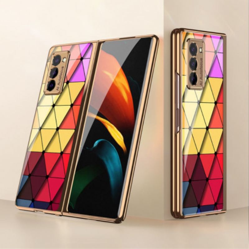 Capa Para Samsung Galaxy Z Fold 2 Triângulos De Vidro Temperado Gkk