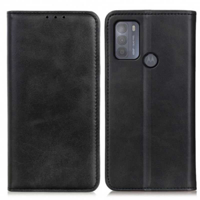 Capa De Celular Para Moto G50 Flip Couro Rachado