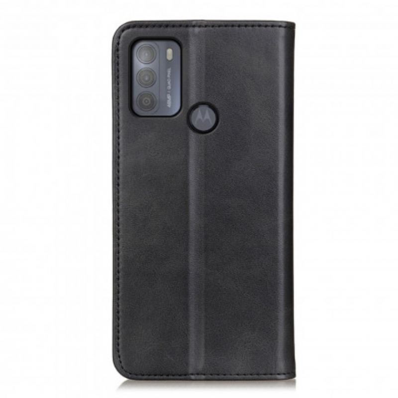 Capa De Celular Para Moto G50 Flip Couro Rachado