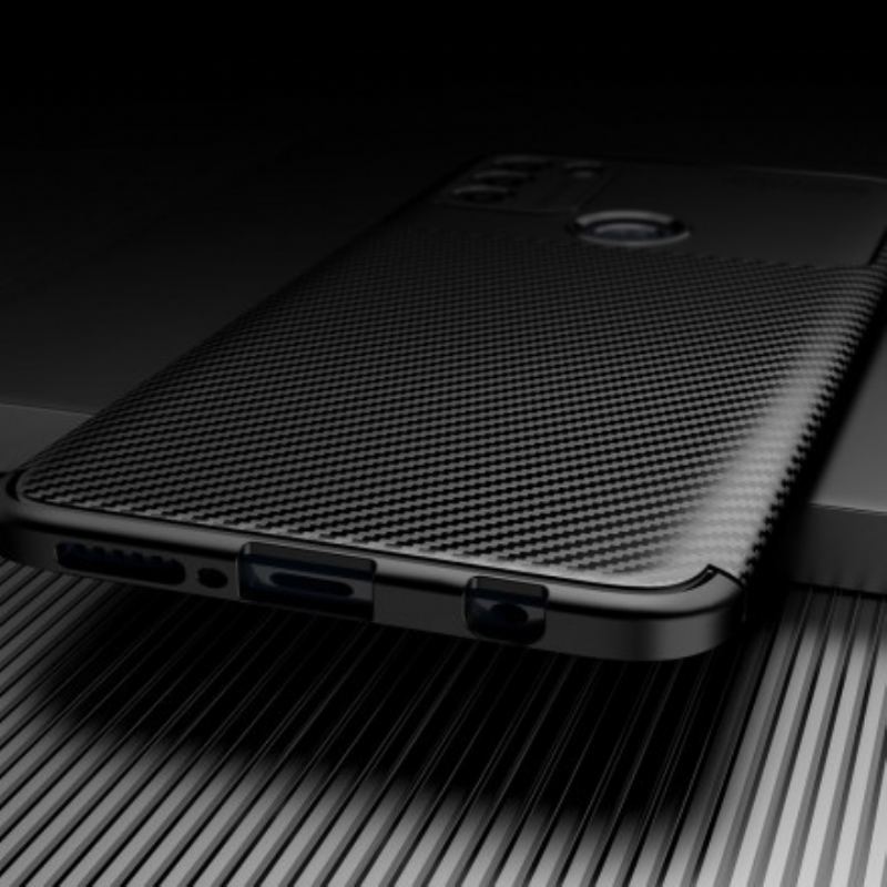 Capa De Celular Para Moto G50 Textura Flexível De Fibra De Carbono