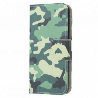 Capa De Couro Para Moto G50 Camuflagem Militar