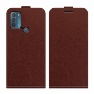 Capa De Couro Para Moto G50 Flip Efeito De Couro Com Aba Vertical