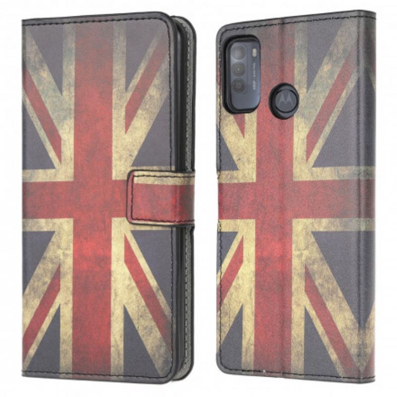 Capa Flip Para Moto G50 Bandeira Da Inglaterra