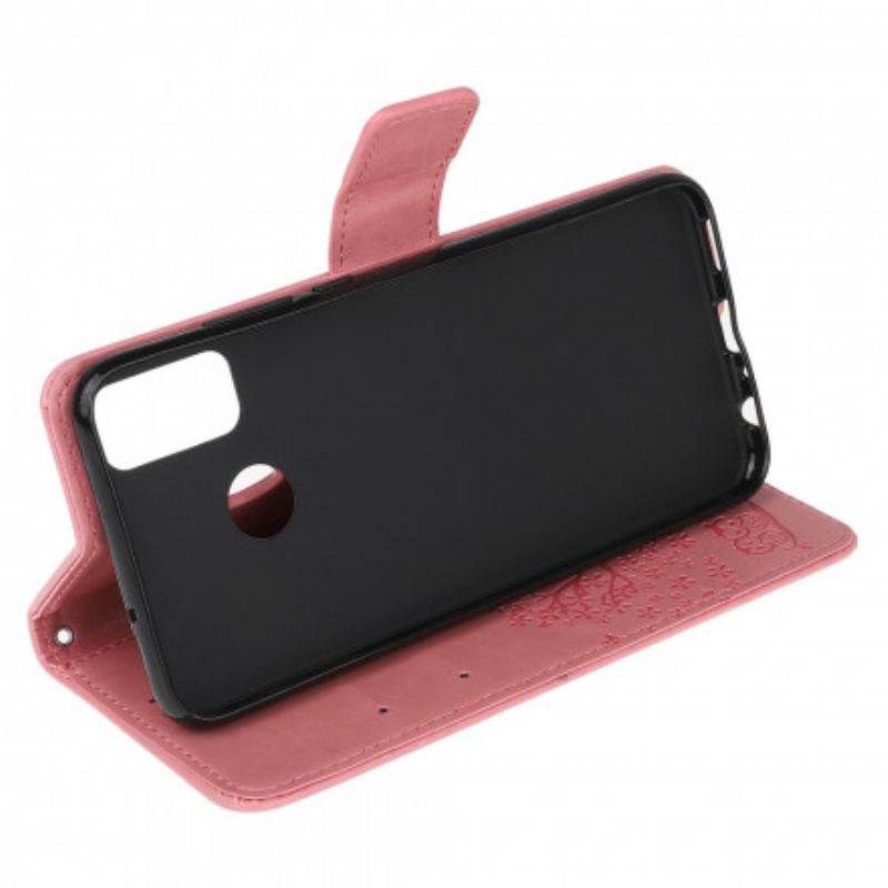 Capa Flip Para Moto G50 De Cordão Tanga E Corujas