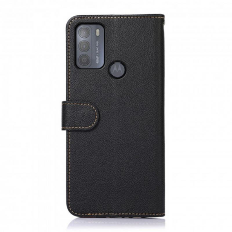 Capa Flip Para Moto G50 Estilo Lichia Rfid Khazneh