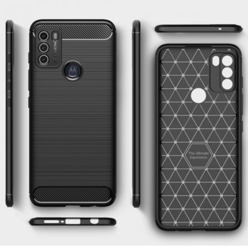 Capa Para Moto G50 Fibra De Carbono Escovada