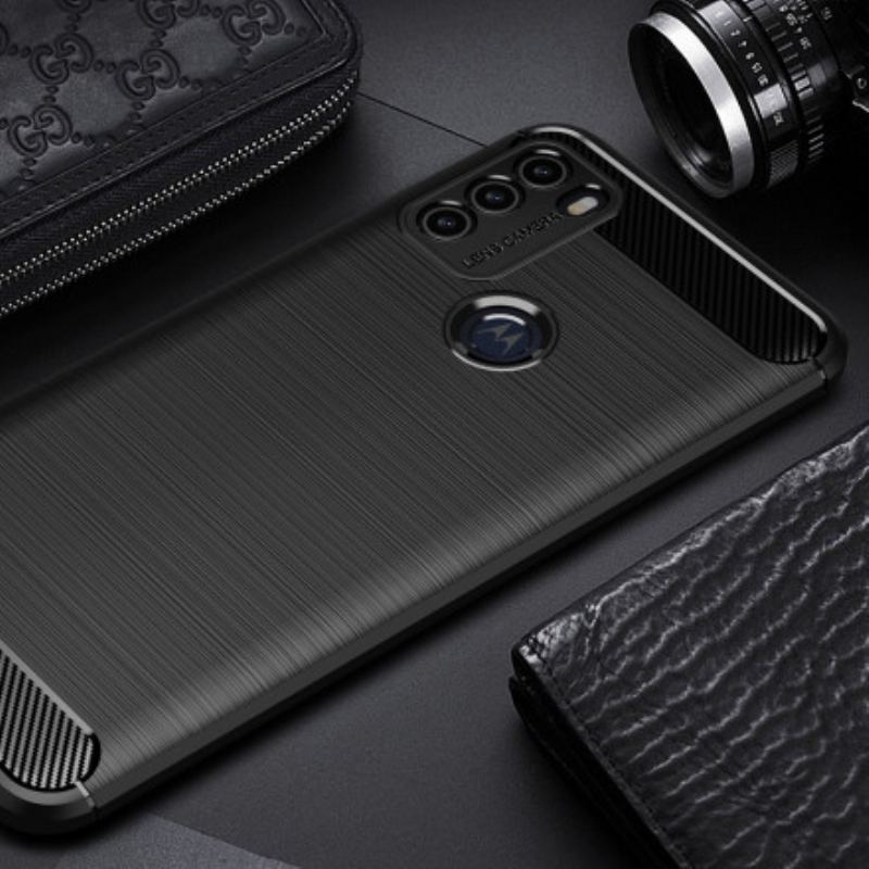 Capa Para Moto G50 Fibra De Carbono Escovada