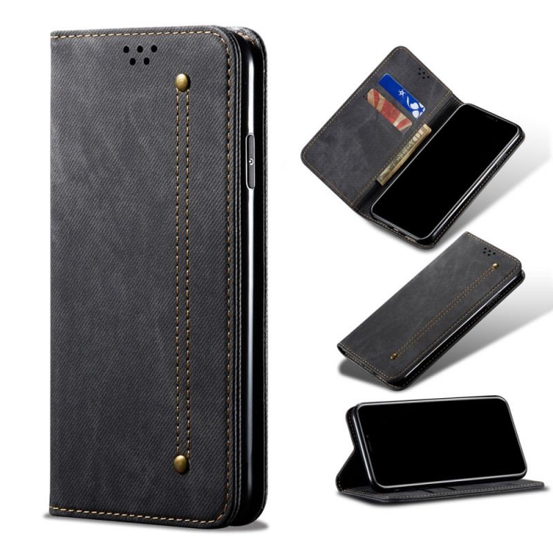 Capa De Celular Para Samsung Galaxy M52 5G Flip Tecido Jeans