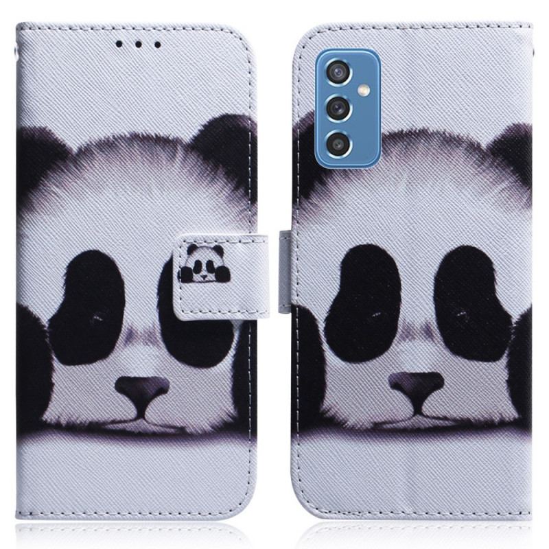 Capa De Couro Para Samsung Galaxy M52 5G Cara De Panda