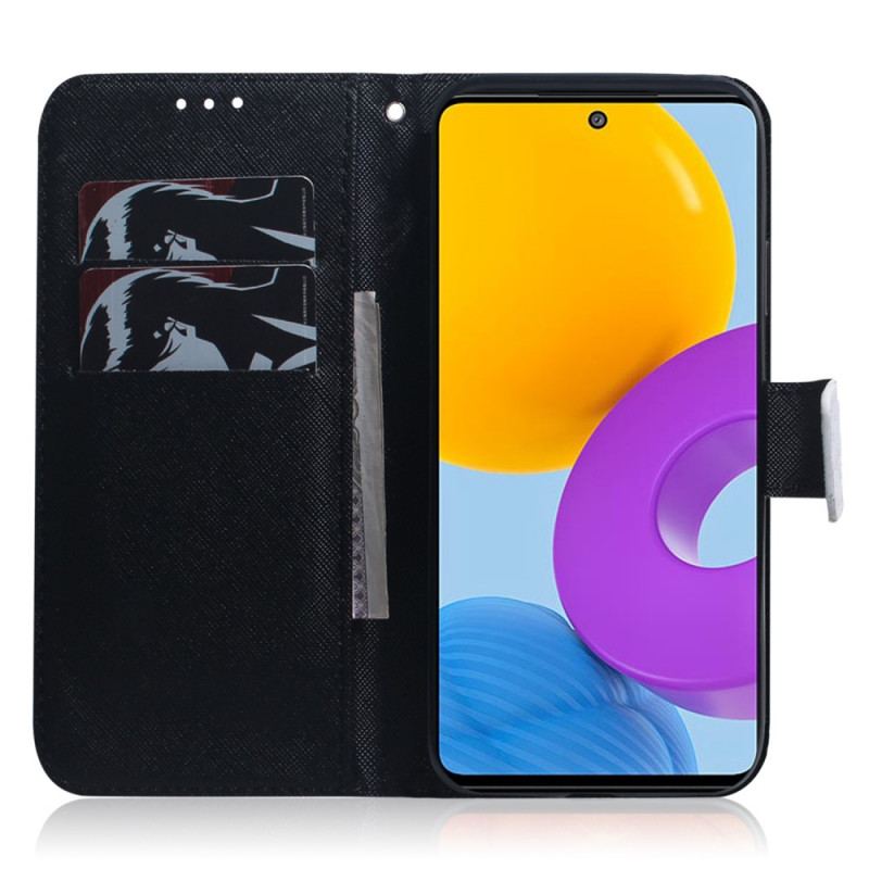 Capa De Couro Para Samsung Galaxy M52 5G Cara De Panda