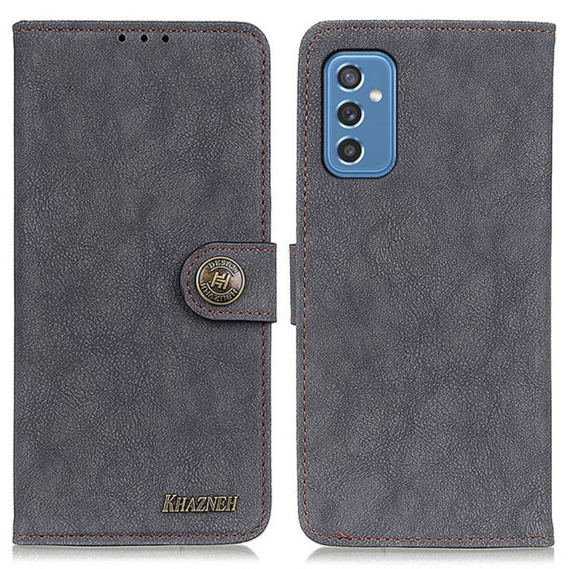 Capa De Couro Para Samsung Galaxy M52 5G Couro Dividido Retrô Khazneh