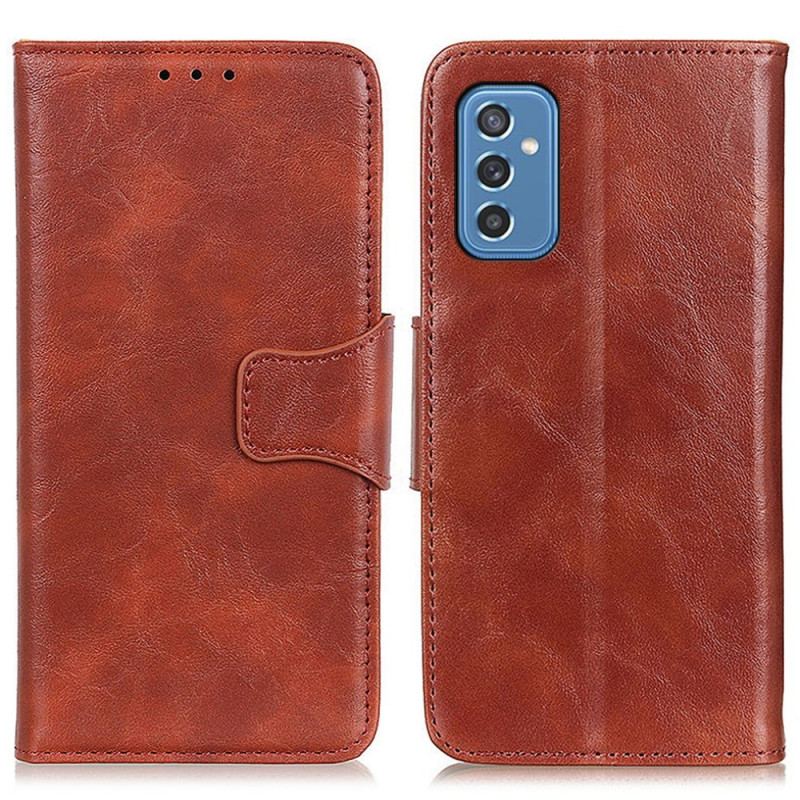 Capa De Couro Para Samsung Galaxy M52 5G Fecho Reversível De Couro Rachado