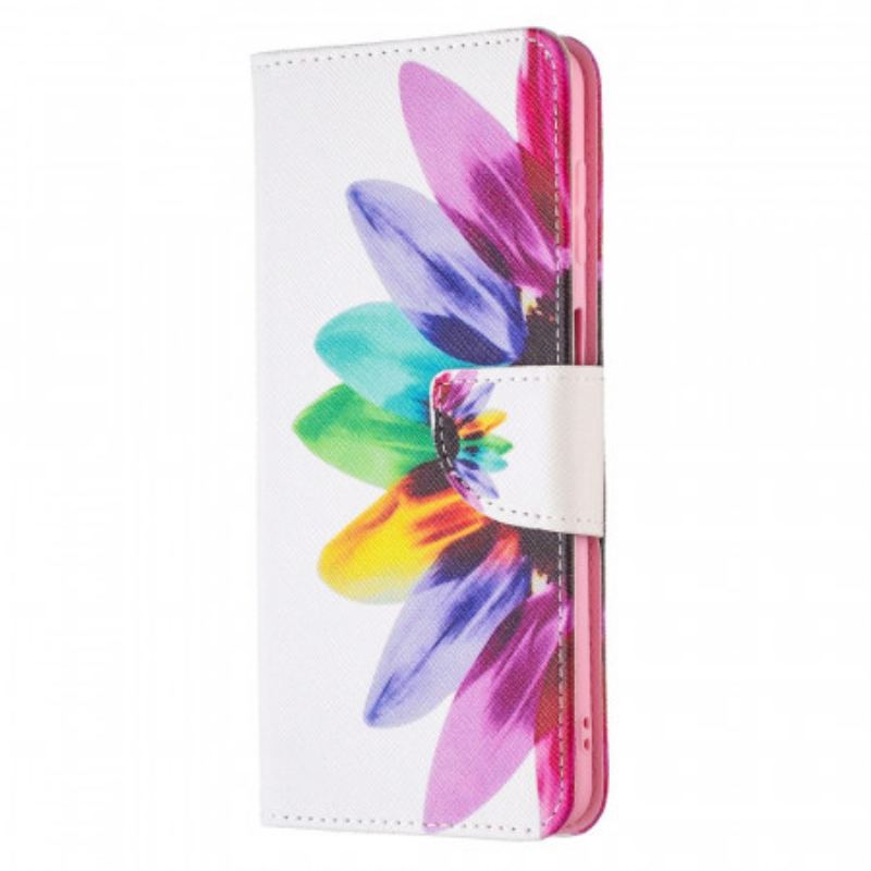 Capa De Couro Para Samsung Galaxy M52 5G Flor