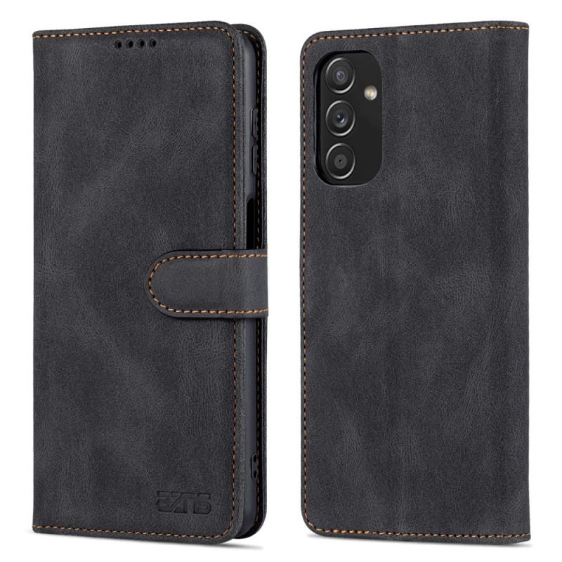 Capa De Couro Para Samsung Galaxy M52 5G Fronteira Azns