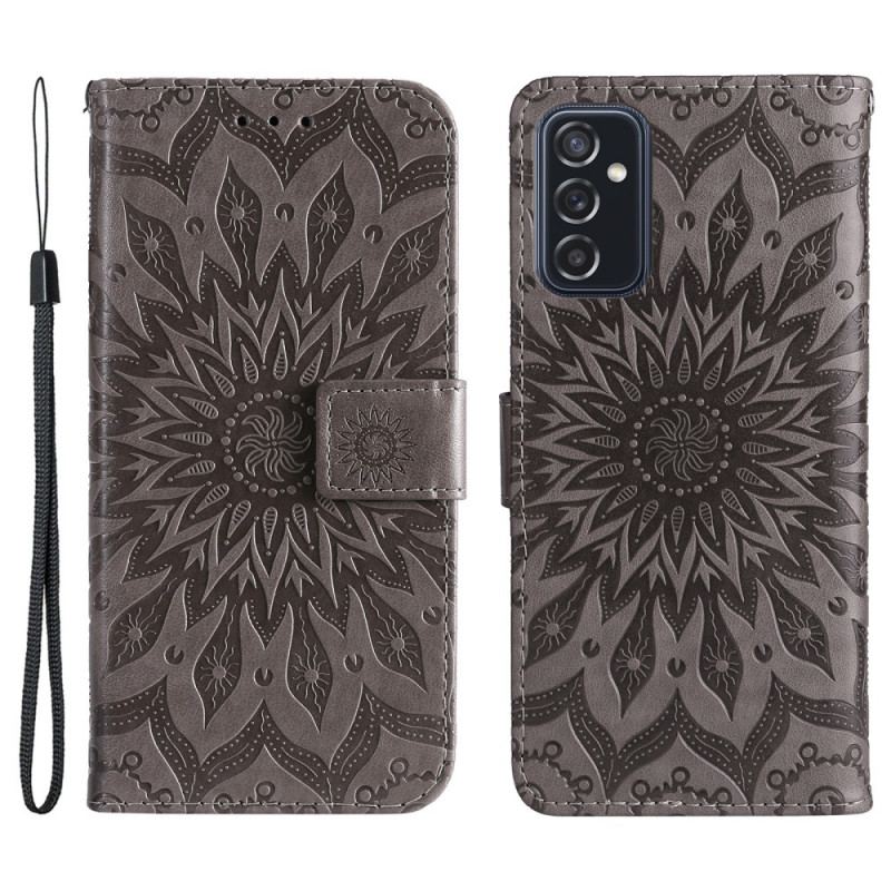 Capa De Couro Para Samsung Galaxy M52 5G Mandala Oriental