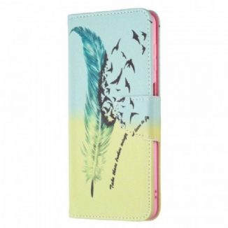 Capa Em Pele Para Samsung Galaxy M52 5G Pena