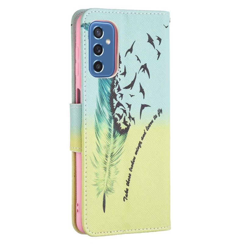 Capa Em Pele Para Samsung Galaxy M52 5G Pena