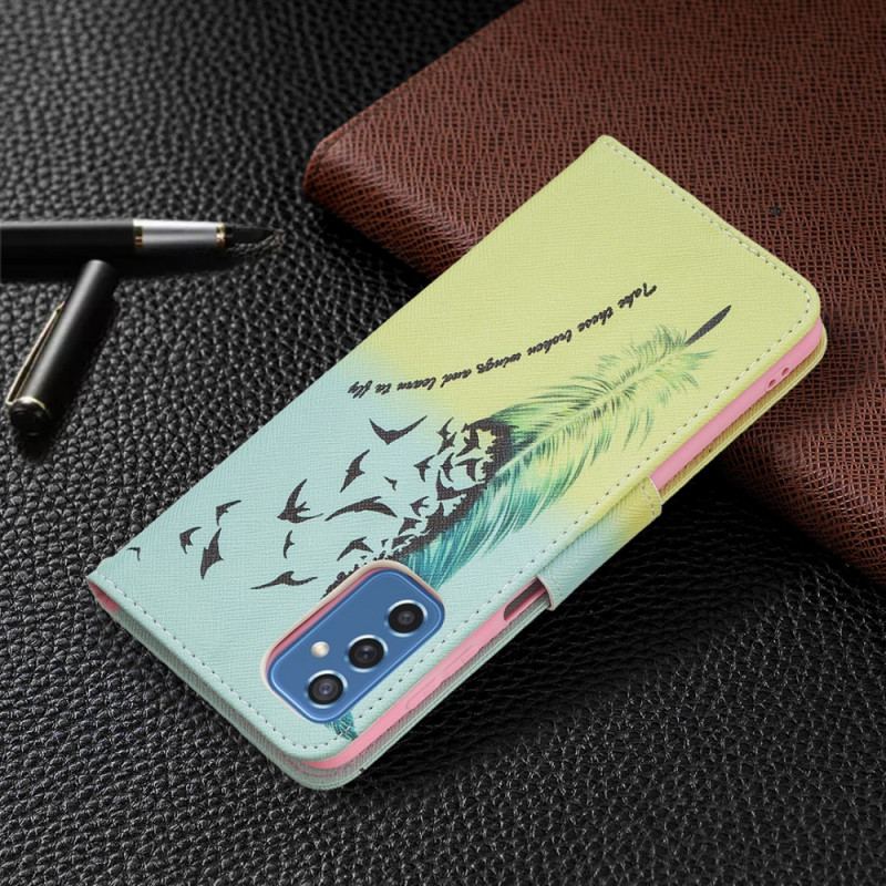 Capa Em Pele Para Samsung Galaxy M52 5G Pena