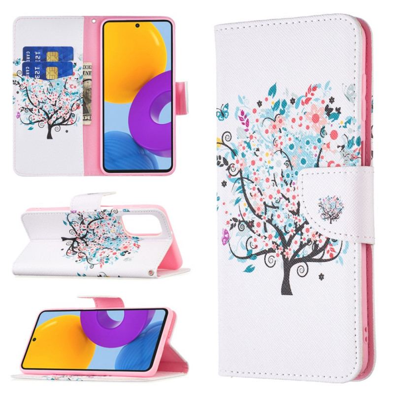 Capa Flip Para Samsung Galaxy M52 5G Arbusto Arco-íris